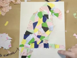 Crea un original collage con papeles de regalo reciclados
