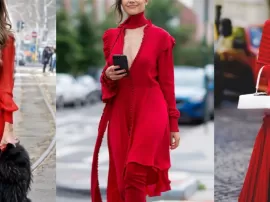 5 combinaciones de moda para lucir un vestido rojo en Navidad