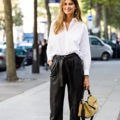36 looks impecables con la combinación clásica: camisa blanca y pantalón negro.