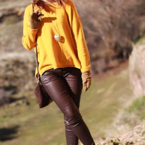 Pantalón Sakila de cuadros marrones